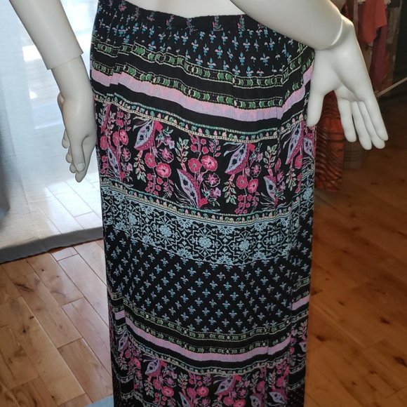 new high-low asymetrical floral rufle long boho skirt S-M - Picture 4 of 8